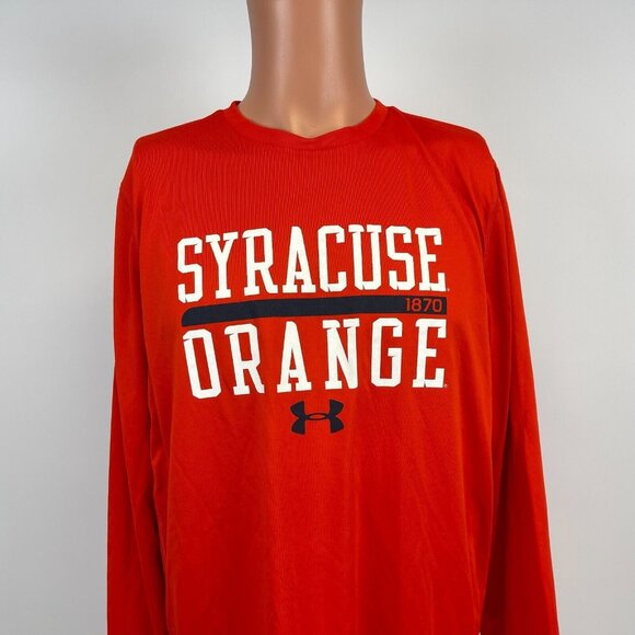 Under Armour Syracuse Orange Performance Heat Gear T Shirt NCAA College Size L - Picture 1 of 4